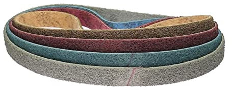 Zjpgcsdsc Bandes de Ponceuse Bande Abrasive en Nylon Non tissé 762x25mm, 4 pièces, métal Grossier à Fin, Rayures en Plastique, Paquet de mélange d'ébavurage P150 240 400 600