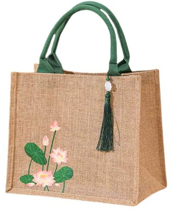 Enigmaire Jute Shopper Tasche,Jutetasche Shopper Personalisiert,Jute-Strandtasche,Jute-Tasche Damen Shopper,Große kapazität,Wasserdicht,FüR Hochzeit,Geburtstag,Strand,Urlaub,Geschenk