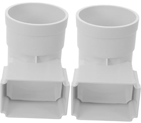 Uonlytech Adaptador De Bajante De Canalón Pvc Para Desviador De Lluvia, Codo De Bajante Plástico 90 Grados, Extensión Para Canalones Viviendas, Set De 2 Piezas, Resistente a Condiciones Climáticas