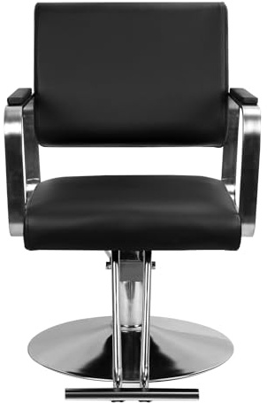 reukmuuc - Silla de peluquería con pivote de 360 °, bomba hidráulica ajustable, respaldo ergonómico, diseño pesado, capacidad 330 libras, salones, peluquería, tiendas de belleza y negro