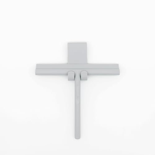 KAWENTSMANN Klara - Rasqueta de ducha de silicona, diseño sin marcas para cabinas de ducha y superficies lisas (gris)