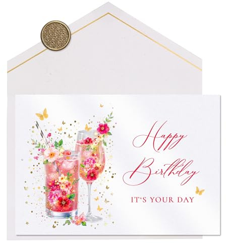 Joli Coon Premium Geburtstagskarte STARDUST It's your day, 17 x 11,5 cm | 350g Perlmuttpapier, Schimmereffekt, goldveredeltes Fine-Paper-Kuvert, für persönliche Geburtstagswünsche