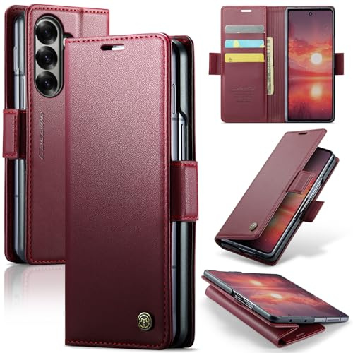 Phernykas Wallet Case for Z Fold 7, Red