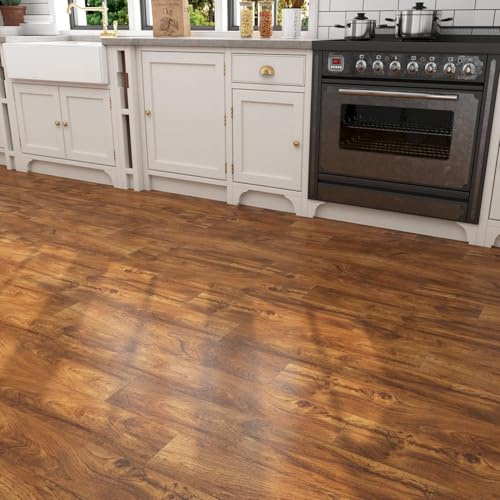Decotalk Suelo Vinilo Efecto Madera Marron 90X15cm Dicke 1.66 mm 4.73m² -35 Stück Vinilos Cocina Azulejos Pegatinas de Baldosas Adhesivas Suelo Dormitorio Suelos Vinilo Rollo Habitacion Garaje