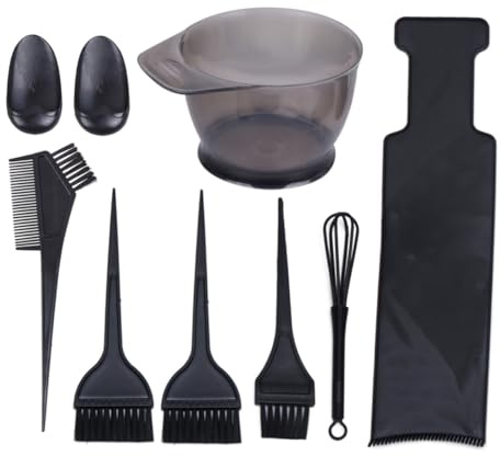 Healifty Professional Hair Dye Kit Set with Plastic Hair Dye Comb and Brush 8pcs for Barbers