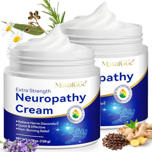 Nervlindrande kräm med naturliga ingredienser – lugnande fot- och handkräm för stickningar och brännande – snabbabsorberande, icke-fet fuktkräm för män och kvinnor – 120 g (2)