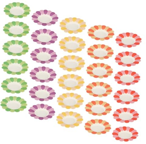 BAZEITFLOW Assiettes en Papier Décoratives pour Fête D'garçon et Filles, 100 Pièces Multicolores, Vaisselle Jetable Festive, Assiettes en Carton pour Anniversaire et Décoration de Table