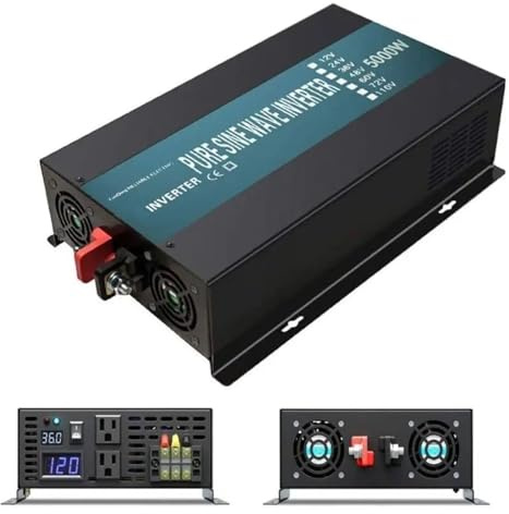Inversor Corriente Convertidor Fuente Alimentación Onda Sinusoidal Pura Inversor Solar 1000W-2500W/3000W/5000W, 12V/24V/48V CC A 120V/220V CA Transformador(24V,220V-230V Uni,RBP-5000W)