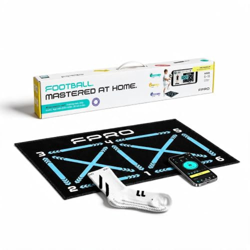FPRO Fußball-Trainingsmatte – Professionelles Ballkontroll-Trainingssystem mit App – Verbessert Ballannahme, Dribbling & Koordination zu Hause