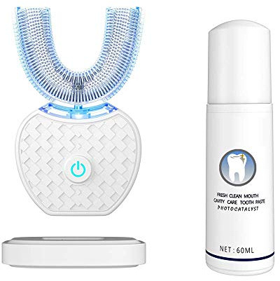Cepillo de dientes ultrasónico automático, cepillo sónico automático 360, cepillo de blanqueamiento dental con temporizador y carga inalámbrica, cepillo de dientes eléctrico ultrasónico de 360° para
