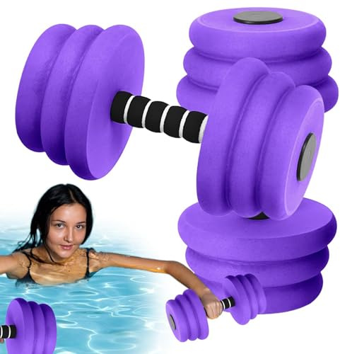 Poolvikter för vattengymnastik | 2 stycken pool-aerobics-hantelar, vattenatiska flytvikter, för träning och fitness, simning, spa, hemma, sport och gym