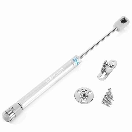 Gucagle Sollevatore per porta Supporto pneumatico Molla a gas idraulica Soggiorno Alta qualità Durevole Girevole Regolabile Per Pannelli per porte dell'armadio da Metallo 27 cm 10 (Argento)
