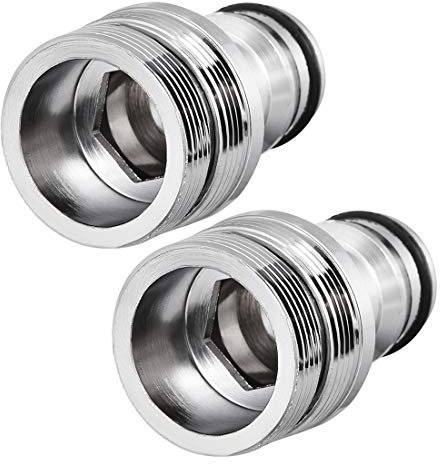 sourcing map Garden Hose Quick Connect Nickel-plated Water Hose Fitting Connectors M24 Male Threaded Adapter 2pcs