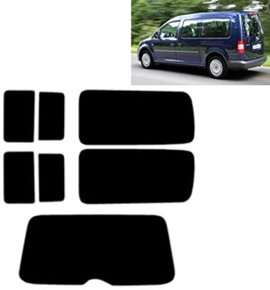 Passgenaue Tönungsfolie für Caddy Maxi 5-Türen 2008-2010 Heck/Seitenscheiben (20% Schwarz)