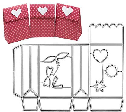 VINFUTUR Stanzschablone Box Schachtel Metall Prägeschablonen Stanzmaschine Stanzformen Embossing Schneiden Schablonen für Geschenkbox Hochzeit Süßigkeitentüte Klein Box Cutting Dies