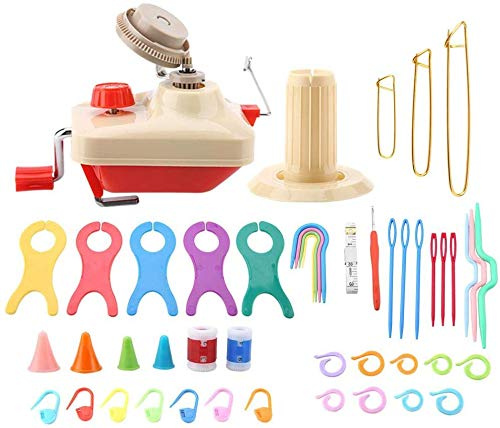 Yarn Ball Winder, Plastic Pin Winder Board with Counter and Measuring Tape for Knitting Crochet Weaving Loom Crafters