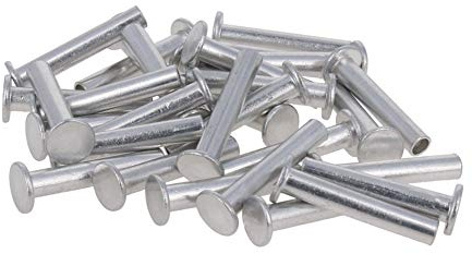 MroMax Lot de 100 rivets semi-tubulaires argentés à tête plate de 5 mm de long et 28 mm de diamètre