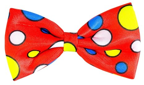 W WIDMANN MILANO Party Fashion 28651 - Bunte Fliege, Clown Fliege, Rot mit Punkten, Bowtie, Accessoire, Kostüm, Karneval, Mottoparty