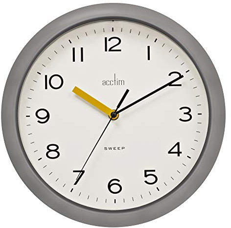 Acctim Rhea 22857 Non-Ticking/Sweep Wall Clock in Pigeon Grey