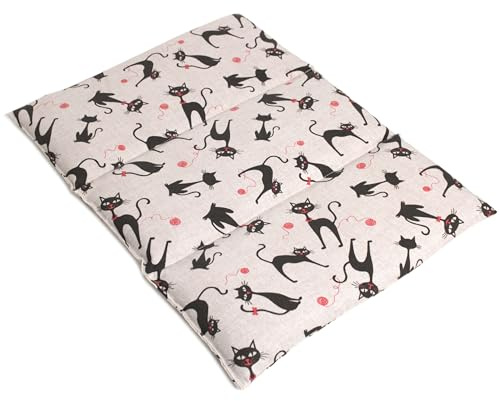 GIRAFFENLAND Traubenkernkissen groß 40x30cm - 3-Kammer - Katze-Mimi - Wärmekissen - Körnerkissen