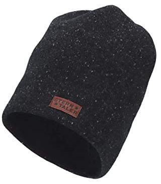 Sterntaler Baby Jungen Slouch-Beanie Melange Mütze - Kinderbeanie Gefüttert Mit Baumwoll Fleece - Schwarz, 53