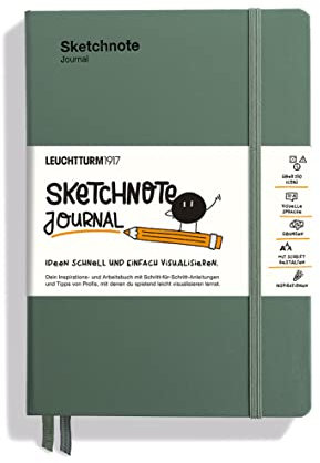 LEUCHTTURM1917 Sketchnote Journal - Notizen & Ideen schnell und einfach visualisieren - Deutsch/Olive