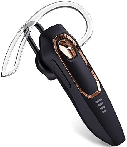 Micool Headset Bluetooth V5.0, Geräuschunterdrückung Freisprech, 30 Stunden Gesprächszeit, Mute-Funktion, Sprachassistent, Kabelloser Headset für LKW Fahrer, Rosegold