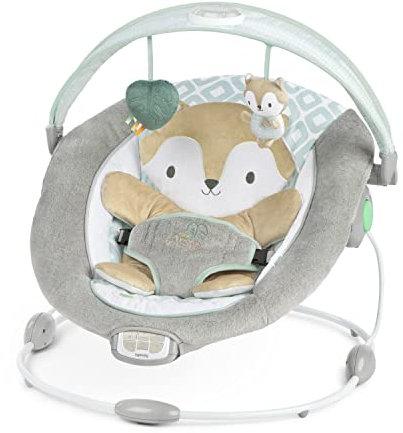 Ingenuity, InLighten Babywippe Babyschaukel mit Lichtern, Kitt Bunny, Spielzeugleiste, Vibrationen, Geräuschen, Tummy Time Kissenmatte, bis zu 20 lbs, Neugeborenes+