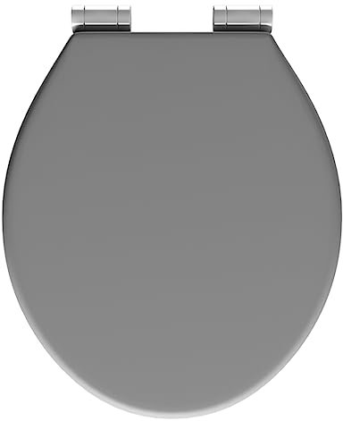 Go Bathrooms Toilet Seat Universal Light Grey Soft Close Easy to Clean Quick Installation Toilet Seat with Comfortable Durable Design Seat Matte Grey
