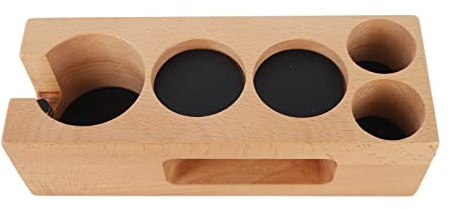 Station de Bourrage de Café, Support de Bourreur de Filtre à Café en Bois, Boîte à Café, Boîte de Rangement de Scories de Café, Organisateur de Station de Café Antidérapant,(51mm 5 trous)