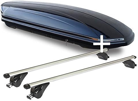Dachbox VDPMAA320 320 Liter abschließbar schwarz + Dachträger VDPKING1 kompatibel mit Skoda Kamiq 5 Türer ab 2019