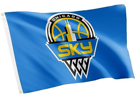 Chicago Sky Flag Team WNBA Women's National Basketball Association 100% Polyester Indoor Outdoor 3ft x 5ft Flag (Light Blue)