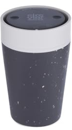 Circular & Co. Mug Isotherme Cafe 227ml | Tasse à Café Écologique en Plastique Recyclé | 100% Étanche & Sans BPA | Couvercle 360° | Garde Chaud/Froid 60–90 Min | Passe au Lave-Vaisselle | Gris, Blanc