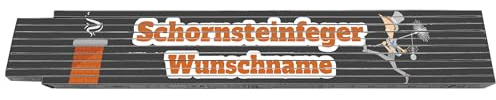 2m Zollstock - Schornsteinfeger - mit Wunschname - Text - Spruch - individuell personalisiert - Glieder-Maßstab - Meterstab bedruckt - für Männer Opa Papa Vatertag Wunschtext Weihnachten Baustelle