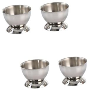 MAGICLULU 4 Stück Aufbewahrungsbehälter für Eier Frühstückseierbecher Eierhalter für den Kühlschrank Eierbecher aus Edelstahl Eierhalter aus Edelstahl Mini Kühlschrank Regal Küchenwaren