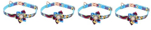 Supvox 4 Stück Haustierhalsband Charm-Halskette Katzenhalsband personalisiert Kragen catchring festlich Hundehalsbänder für mittelgroße Hunde für Kätzchen Kanton Nylon