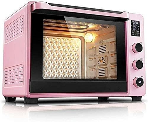 BTURYT Horno Inteligente Mini, Horno eléctrico de 40 l, Horno automático doméstico, Pantalla LED, Ajuste de Temperatura, Horno Tostador de encimera de convección (Rosa)