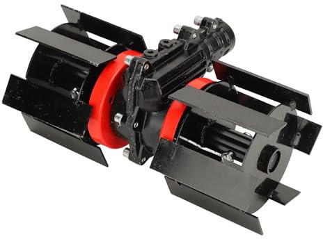 Oreilet Weeding Wheel, 9 Teeth Rotary Cultivator Tool Garden Wheels to Mower Grass Loosen Soil, Universal Deep Plowing Wheel for Grass Mower Tiller Scarifier Lawnmower Accessory