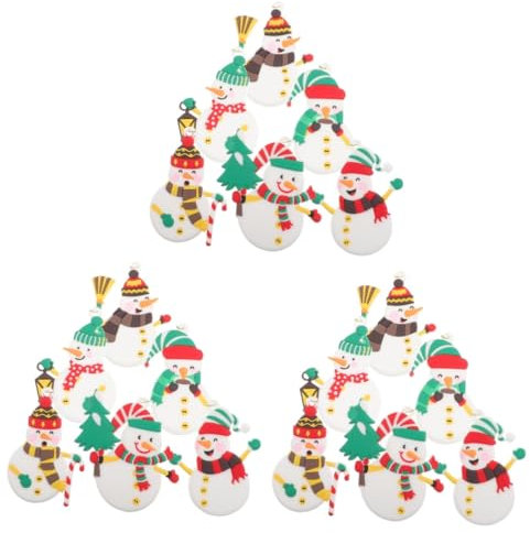 Ciieeo 18 STK Christbaumschmuck Weihnachts-schneemann- Weihnachtsbaumschmuck Weihnachtliche Lebkuchenverzierungen Weihnachtsdekoration Zum Aufhängen 2023 Schneemann-Ornamente Plastik