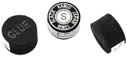 Billard Zubehör Billard Queue Klebeleder Tip Kamui Black, 14mm, 1 STK. (Härtegrad: Soft (S))