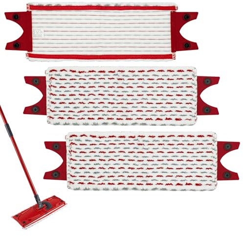 3 Pack Microfibre Mop Pads for Vileda 1-2 Spray Mop,Reusable&Washable Mop Head Replacement Mop Pads Refills for Vileda 1-2 Spray Mop/Ultramax/UltraMax Plus/Easywring UltraMax Mop,Multi-Surface Floor