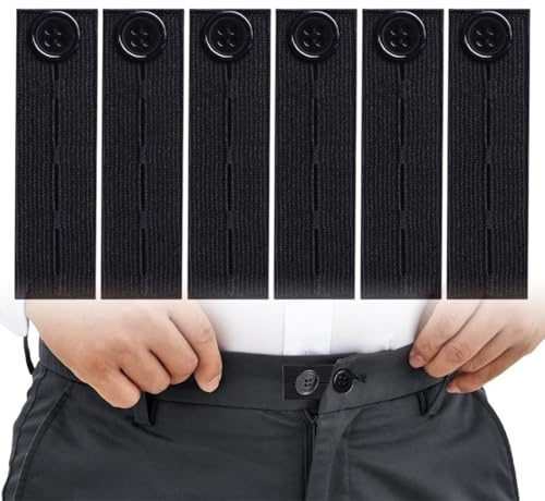EORPAVU Knöpfe, 6 Stück Taillenverlängerungen Jeans-Taillenverlängerungsknöpfe elastische verstellbare Taillenverlängerungsknöpfe für Hosen und Kleider geeignet für Männer und Frauen