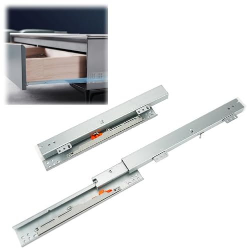 Schwerlastauszug 2 Stück Schubladenschienen Vollauszug Schienen,Unterflurführungen Bodenmontage Schienensystem Schwerlastauszüge schubladenauszug(45CM)