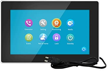 Trådlös videodörrklockakamera, Tuya Smart Video Intercom System Inbyggd strömförsörjning Full Touch Screen Video Dörrtelefon Super vidvinkelkamera för hemsäkerhet(J-B6-M721BA-B)