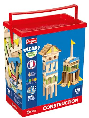 Jeujura - TECAP Multiform - 175 Pièces - Jeu de Construction 3 Ans - 8347 | Planchettes en bois - Jeu d’équilibre créatif et imagination - Modèles Inclus - Idée cadeau enfant - Fabriqué en France