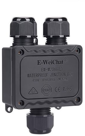 IP68 Waterproof Junction Box 3 Way Outdoor Power Cable Splitter Electrical Wiring Box Wire Connector Junction Box for 10-14MM Diameter Cable