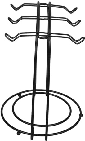 Happyyami Porta Tazze Da Tè in Metallo Nero Porta Tazze Da Caffè Con Supporto Per Piattini Con Base Stabile Adatto Per Cucina e Bancone