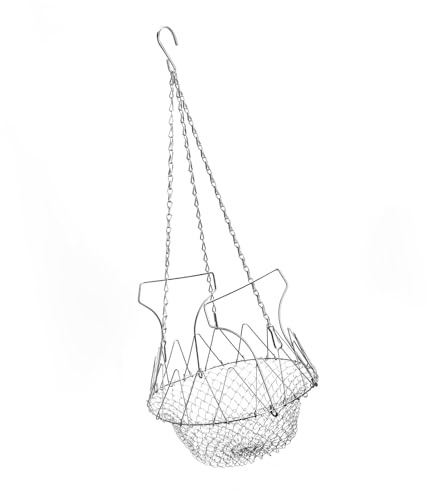 Rostbeständiger, leicht zu reinigender Hühner-Futterspender zum Aufhängen, abnehmbarer Eisenkorb für Garten, Gemüse, Obst, 22,9 cm Kapazität, Edelstahl-Hühner-Futterstation