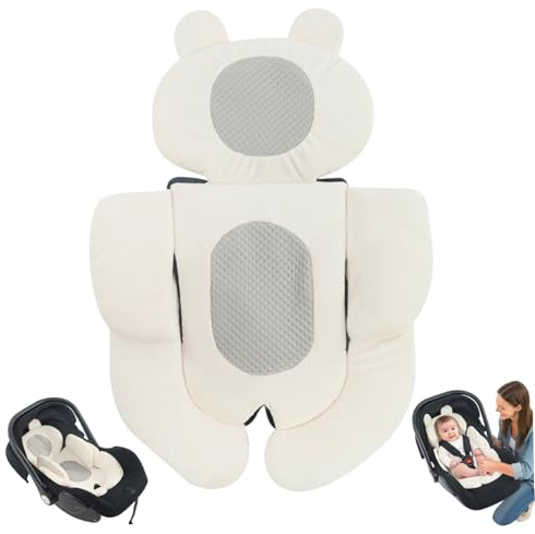 Inserto per seggiolino auto per neonato Fodera per passeggino retrattile e traspirante Inserto per carrozzina antiscivolo antiurto con supporto per testa e corpo per cestino da trasporto Seggiolino p