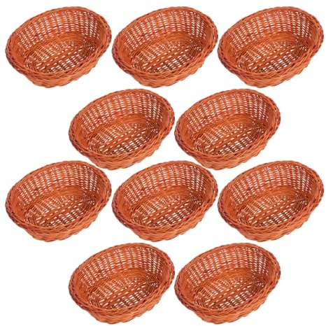 10 Pezzi Cestino Pane Rattan Forma Allungata Piccolo